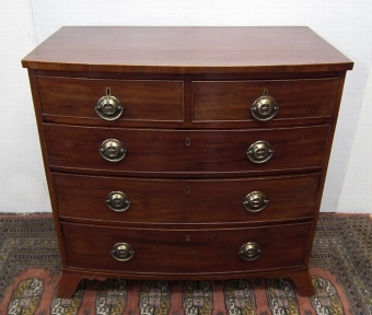 Late George III Mahogany Bow Front Chest of Drawers