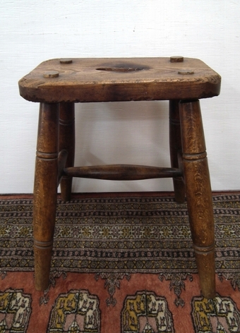 Antique Large Ash Stool