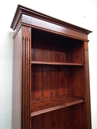 Antique Pine Narrow Open Bookcase