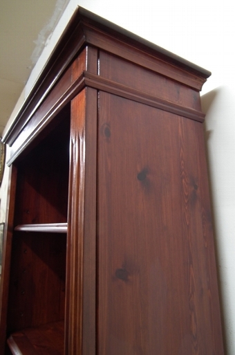 Antique Pine Narrow Open Bookcase