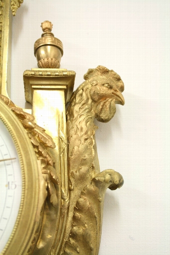 Antique French Cast Brass Wall Clock