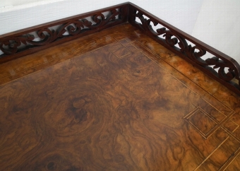 Antique Mid Victorian Burr Walnut Canterbury Whatnot