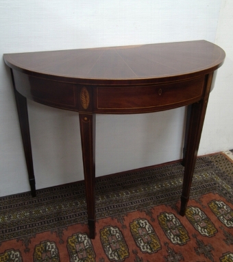 George III Mahogany Demi Lune Hall Table