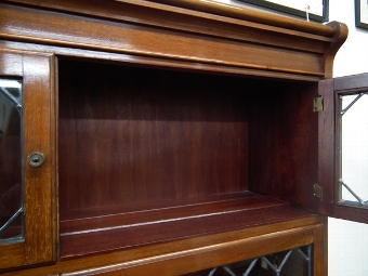 Antique Mahogany and Leaded Glass Sectional Bookcase