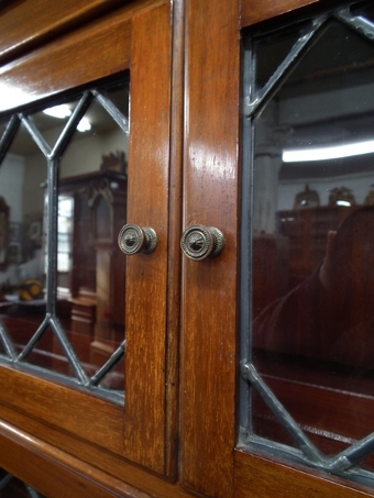 Antique Mahogany and Leaded Glass Sectional Bookcase
