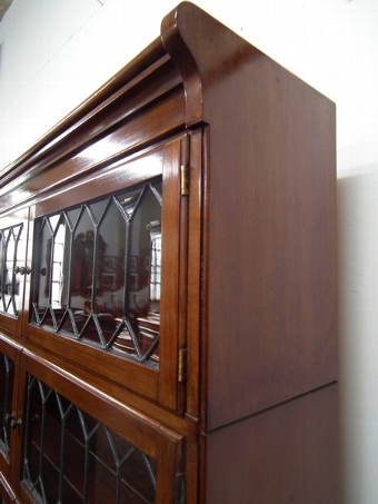 Antique Mahogany and Leaded Glass Sectional Bookcase