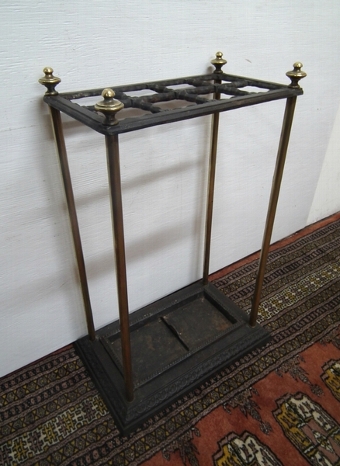 Victorian Cast Iron and Brass Stick Stand
