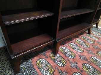 Antique Yew Wood Breakfront Open Bookcase