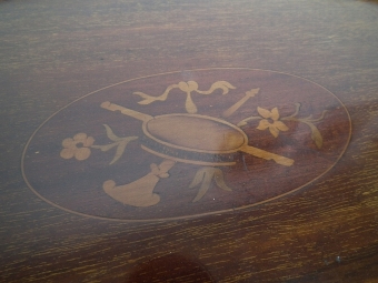 Antique Sheraton Style Oval Mahogany Inlaid Tray