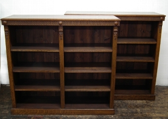 Pair of Late Victorian Oak Open Bookcases