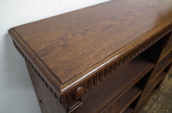 Antique Pair of Late Victorian Oak Open Bookcases