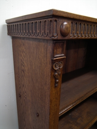 Antique Pair of Late Victorian Oak Open Bookcases