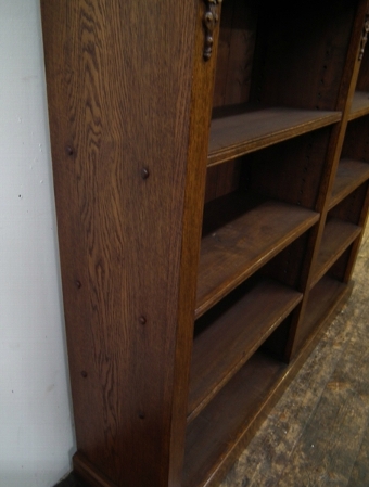 Antique Pair of Late Victorian Oak Open Bookcases