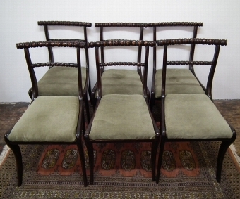 Set of 6 Regency Faux Rosewood Chairs