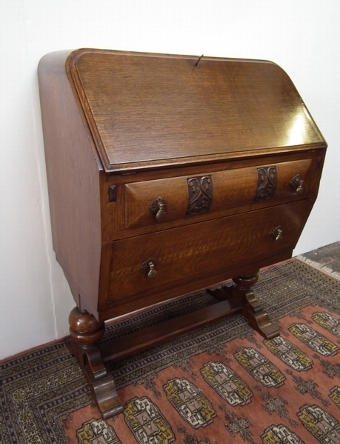 Art Deco Oak Writing Bureau