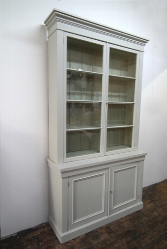 Mid Victorian Painted Cabinet Bookcase