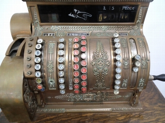 Antique Victorian American Cash Register on Stand