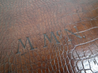 Antique Small Crocodile Skin Suitcase