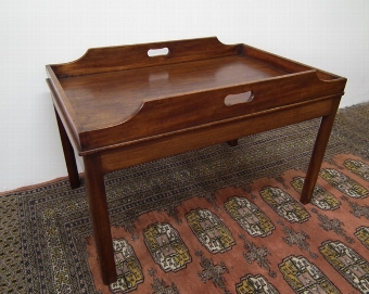 George III Mahogany Butlers Tray on Stand