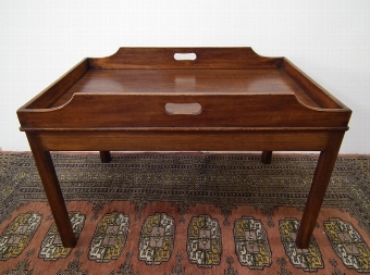 Antique George III Mahogany Butlers Tray on Stand