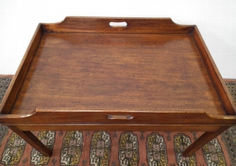 Antique George III Mahogany Butlers Tray on Stand