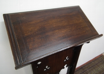 Antique Gothic Style Carved Oak Lectern