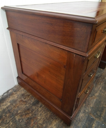 Antique Edwardian Walnut Kneehole Desk