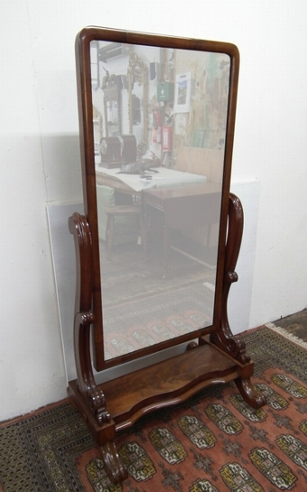 Victorian Mahogany Cheval Mirror