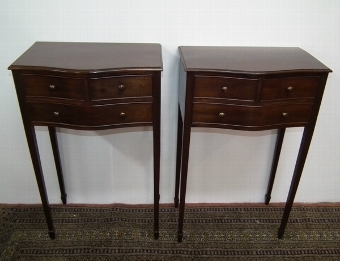 Antique Pair of Mahogany Bow Fronted Bedside Cabinets