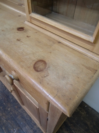 Antique Victorian Stripped Pine Kitchen Dresser