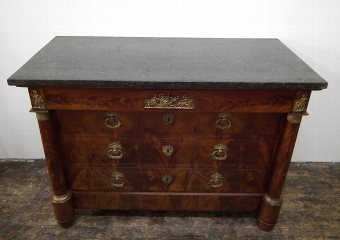 French Marble Top Mahogany Commode