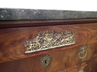 Antique French Marble Top Mahogany Commode
