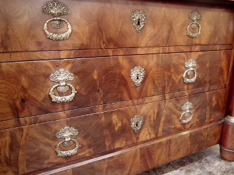 Antique French Marble Top Mahogany Commode