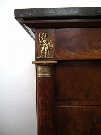 Antique French Marble Top Mahogany Commode