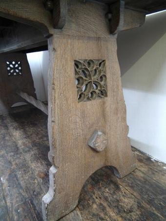 Antique Liberty & Co Tudor Building Limed Oak Table