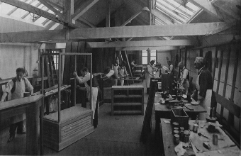 Antique Liberty & Co Tudor Building Limed Oak Table