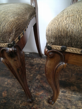 Antique Pair of Early Victorian Rosewood Dining Chairs