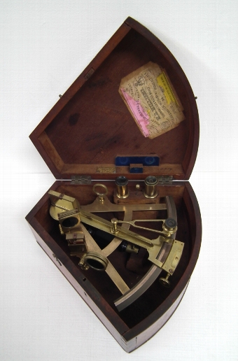 Victorian Bronze Sextant in Case
