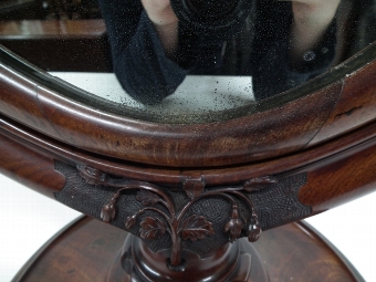 Antique Mid Victorian Oval Toilet Mirror