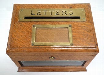 Antique Victorian Oak Country House Letterbox