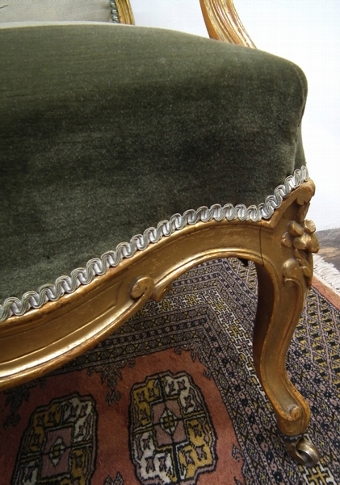 Antique Pair of French Gilded Fauteuils
