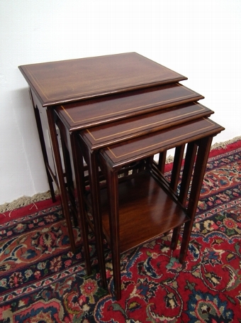 Quartetto of Mahogany Inlaid Tables