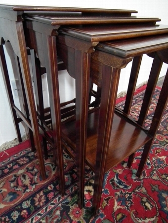 Antique Quartetto of Mahogany Inlaid Tables