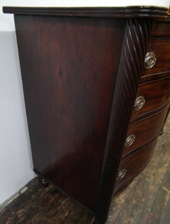 Antique Scottish Serpentine Mahogany Chest of Drawers