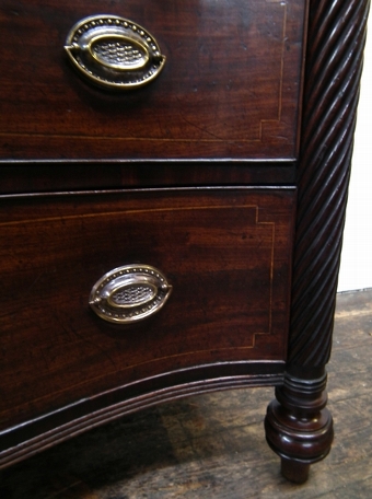 Antique Scottish Serpentine Mahogany Chest of Drawers