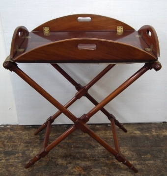Antique George III Mahogany Butlers Tray and Stand