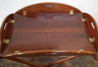 Antique George III Mahogany Butlers Tray and Stand