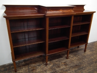 Sheraton Revival Breakfront Open Bookcase