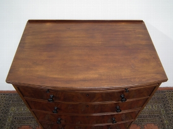Antique George III Style Bow Front Chest of Drawers
