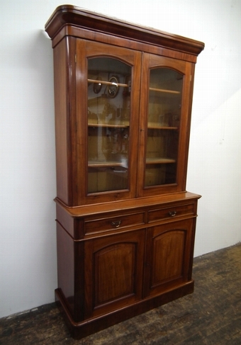 Victorian Mahogany Cabinet Bookcase